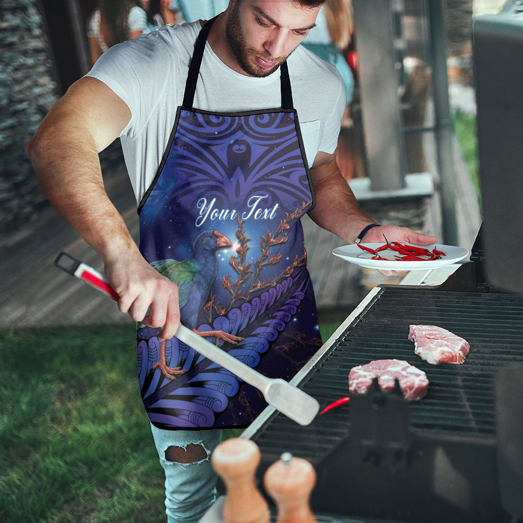 Takahe New Zealand Personalised Apron Harakeke Silver Fern Maori Pattern LT22 - Polynesian Pride