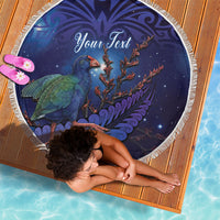 Takahe New Zealand Personalised Beach Blanket Harakeke Silver Fern Maori Pattern LT22 - Polynesian Pride