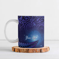 Takahe New Zealand Personalised Ceramic Mug Harakeke Silver Fern Maori Pattern LT22 Blue - Polynesian Pride