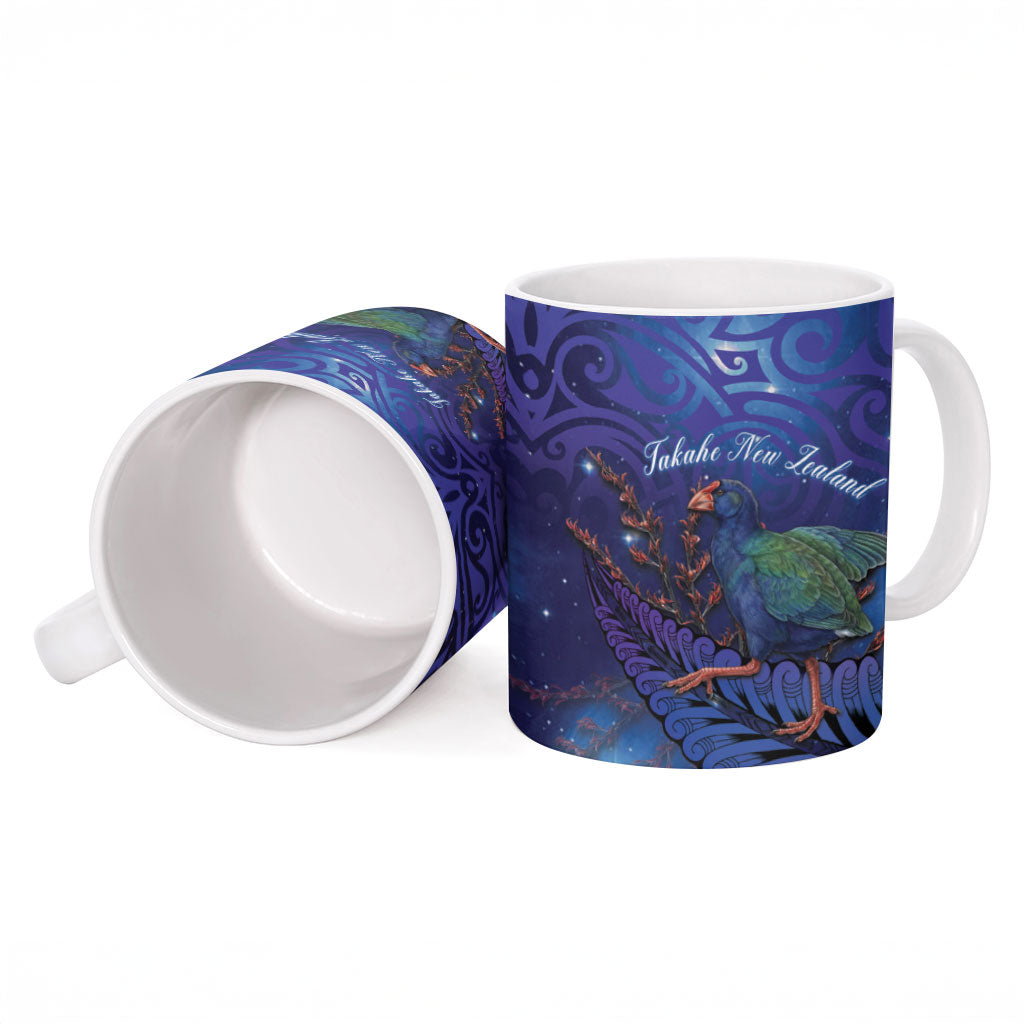 Takahe New Zealand Personalised Ceramic Mug Harakeke Silver Fern Maori Pattern LT22 - Polynesian Pride