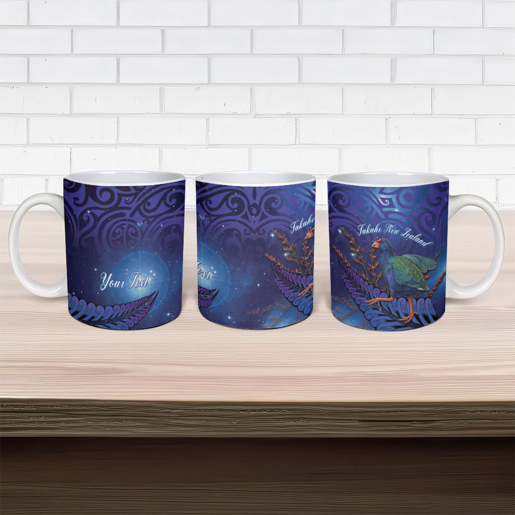 Takahe New Zealand Personalised Ceramic Mug Harakeke Silver Fern Maori Pattern LT22 - Polynesian Pride