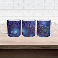 Takahe New Zealand Personalised Ceramic Mug Harakeke Silver Fern Maori Pattern LT22 - Polynesian Pride