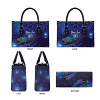 Takahe New Zealand Personalised Leather Bag Harakeke Silver Fern Maori Pattern LT22 - Polynesian Pride