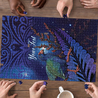 Takahe New Zealand Personalised Puzzle Harakeke Silver Fern Maori Pattern LT22 - Polynesian Pride