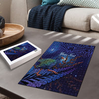Takahe New Zealand Personalised Puzzle Harakeke Silver Fern Maori Pattern LT22 - Polynesian Pride
