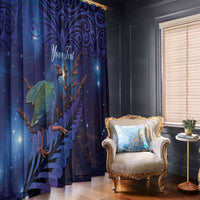 Takahe New Zealand Personalised Window Curtain Harakeke Silver Fern Maori Pattern LT22 - Polynesian Pride