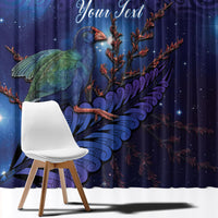 Takahe New Zealand Personalised Window Curtain Harakeke Silver Fern Maori Pattern LT22 - Polynesian Pride
