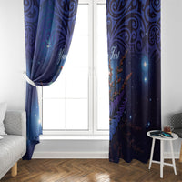 Takahe New Zealand Personalised Window Curtain Harakeke Silver Fern Maori Pattern LT22 - Polynesian Pride