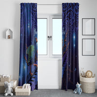 Takahe New Zealand Personalised Window Curtain Harakeke Silver Fern Maori Pattern LT22 - Polynesian Pride