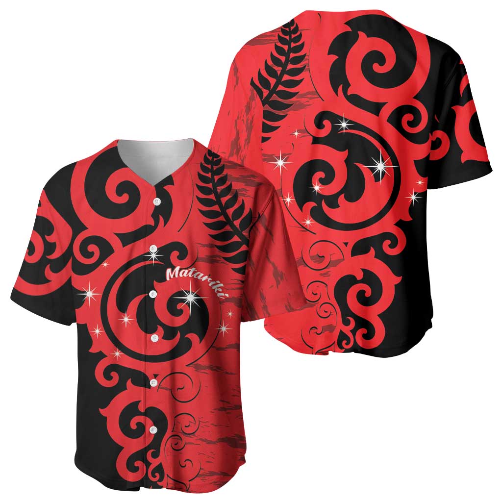 New Zealand Matariki Baseball Jersey Maori New Year Koru Pattern LT22 - Polynesian Pride