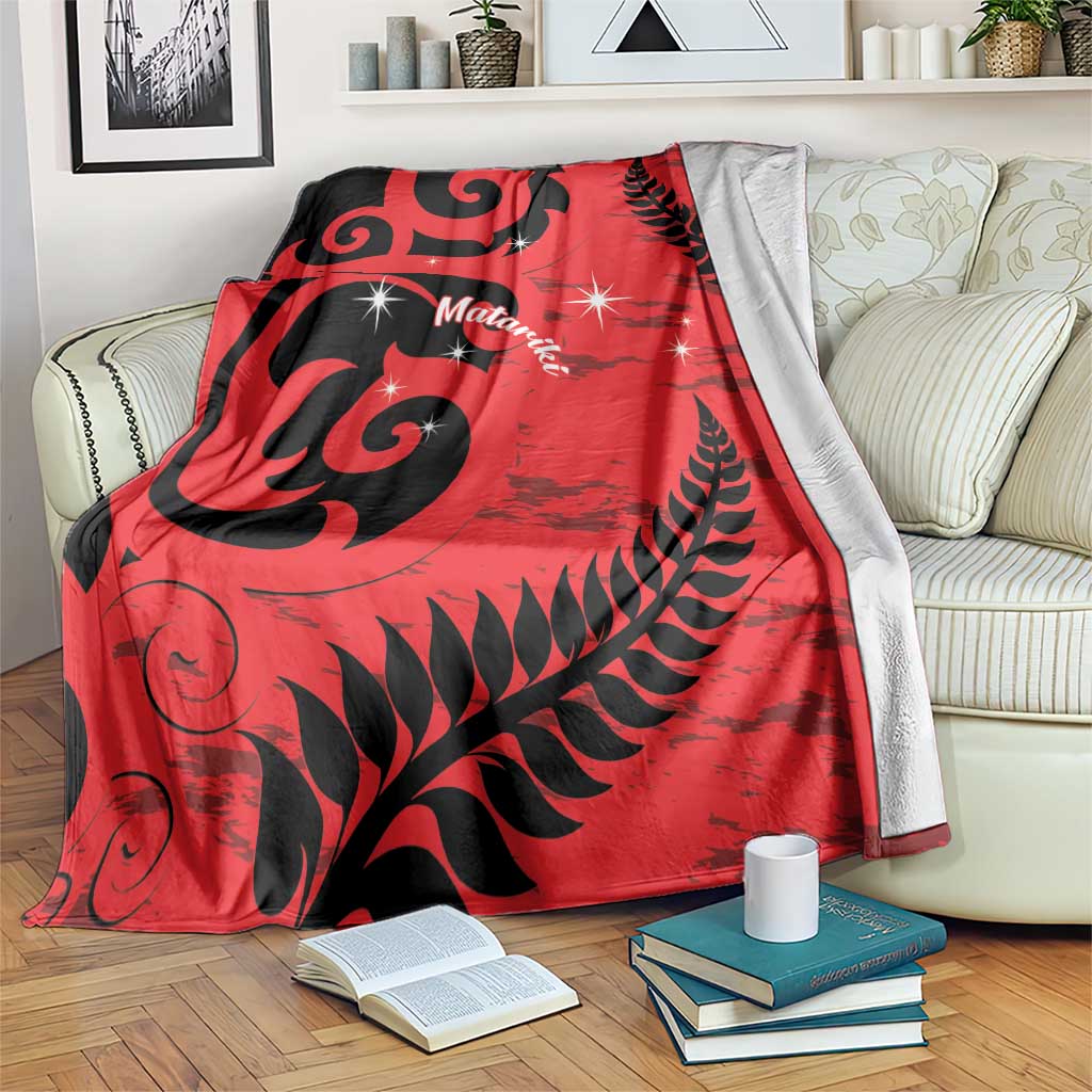 New Zealand Matariki Blanket Maori New Year Koru Pattern LT22 Red - Polynesian Pride