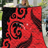 New Zealand Matariki Quilt Maori New Year Koru Pattern LT22 Red - Polynesian Pride
