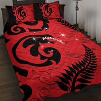 New Zealand Matariki Quilt Bed Set Maori New Year Koru Pattern LT22 Red - Polynesian Pride