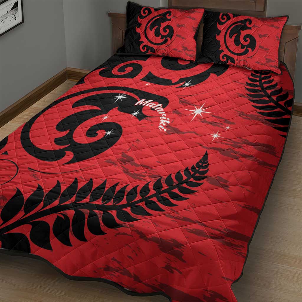 New Zealand Matariki Quilt Bed Set Maori New Year Koru Pattern LT22 - Polynesian Pride