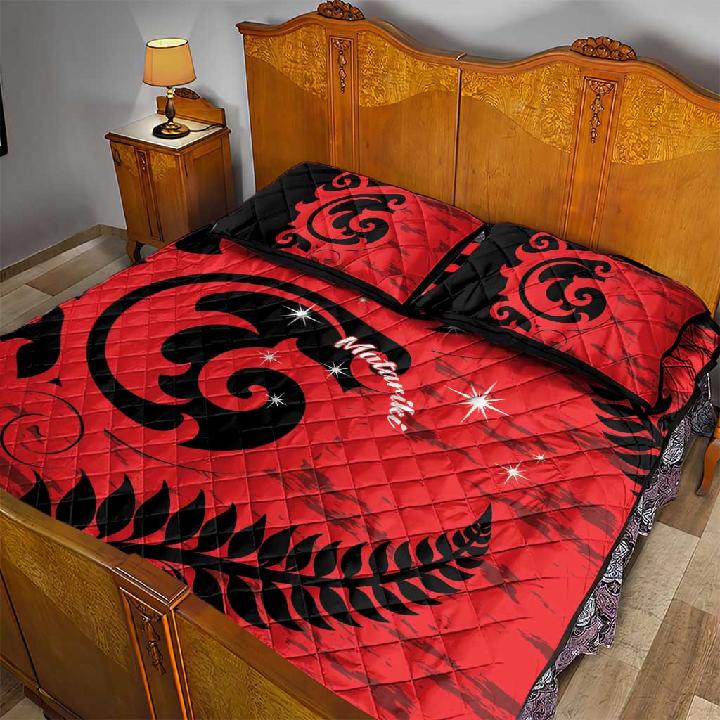 New Zealand Matariki Quilt Bed Set Maori New Year Koru Pattern LT22 - Polynesian Pride