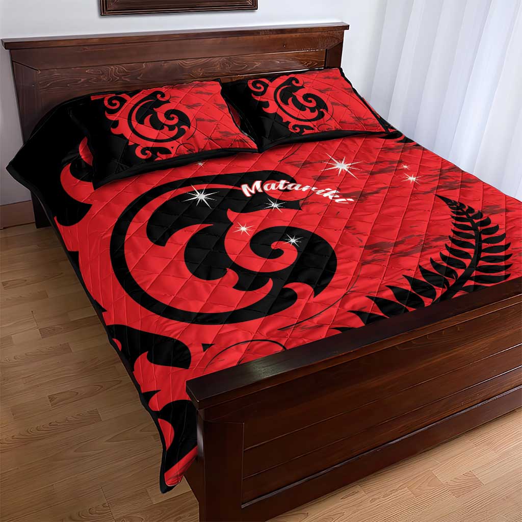 New Zealand Matariki Quilt Bed Set Maori New Year Koru Pattern LT22 - Polynesian Pride