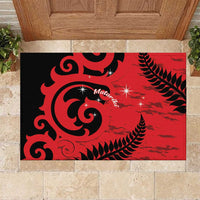 New Zealand Matariki Rubber Doormat Maori New Year Koru Pattern LT22 Red - Polynesian Pride