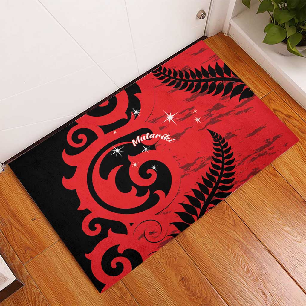 New Zealand Matariki Rubber Doormat Maori New Year Koru Pattern LT22 - Polynesian Pride