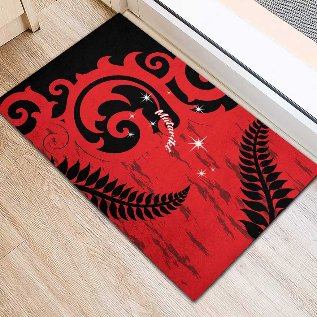 New Zealand Matariki Rubber Doormat Maori New Year Koru Pattern LT22 - Polynesian Pride