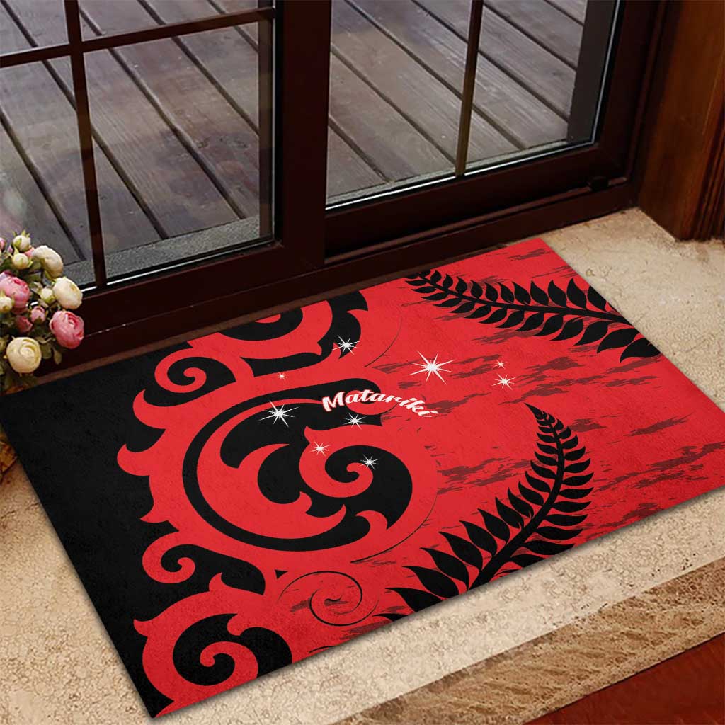 New Zealand Matariki Rubber Doormat Maori New Year Koru Pattern LT22 - Polynesian Pride