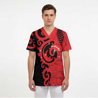 New Zealand Matariki Scrub Top Maori New Year Koru Pattern LT22 - Polynesian Pride
