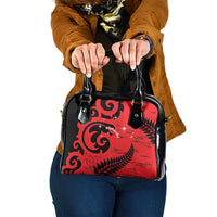 New Zealand Matariki Shoulder Handbag Maori New Year Koru Pattern LT22 One Size Red - Polynesian Pride