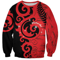 New Zealand Matariki Sweatshirt Maori New Year Koru Pattern LT22 Unisex Red - Polynesian Pride