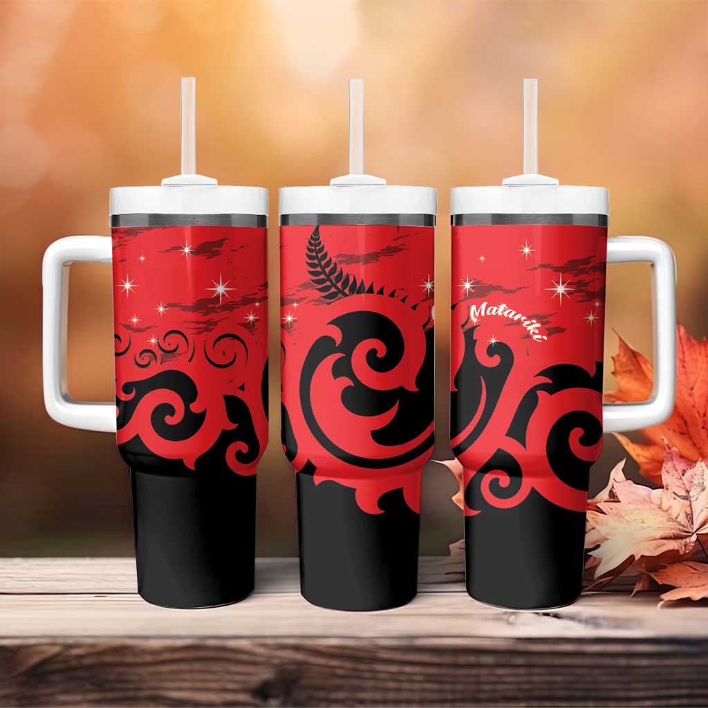 New Zealand Matariki Tumbler With Handle Maori New Year Koru Pattern LT22 - Polynesian Pride