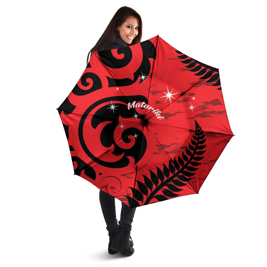 New Zealand Matariki Umbrella Maori New Year Koru Pattern LT22 - Polynesian Pride