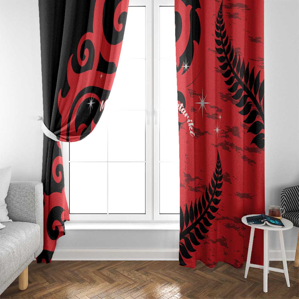 New Zealand Matariki Window Curtain Maori New Year Koru Pattern LT22 - Polynesian Pride