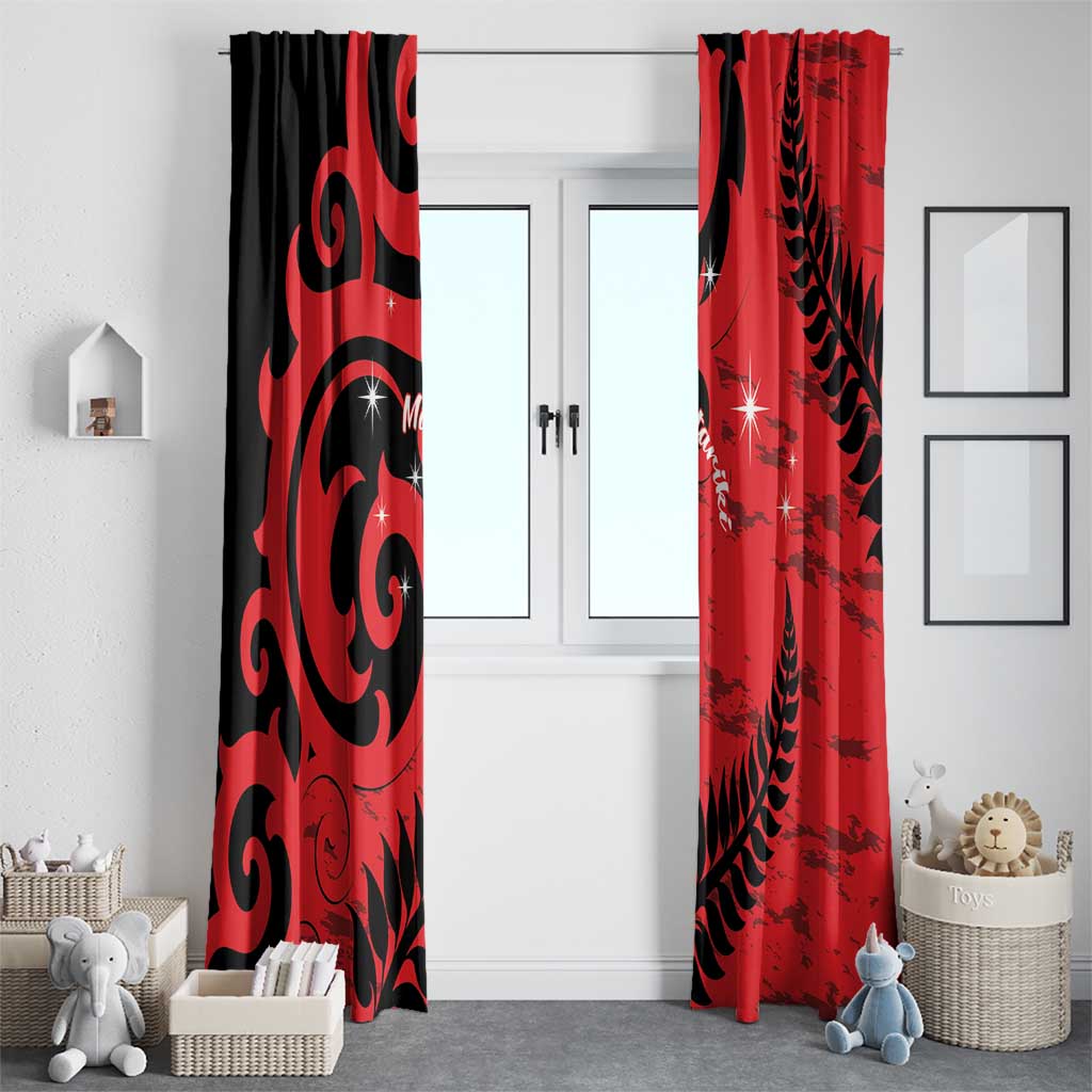 New Zealand Matariki Window Curtain Maori New Year Koru Pattern LT22 - Polynesian Pride