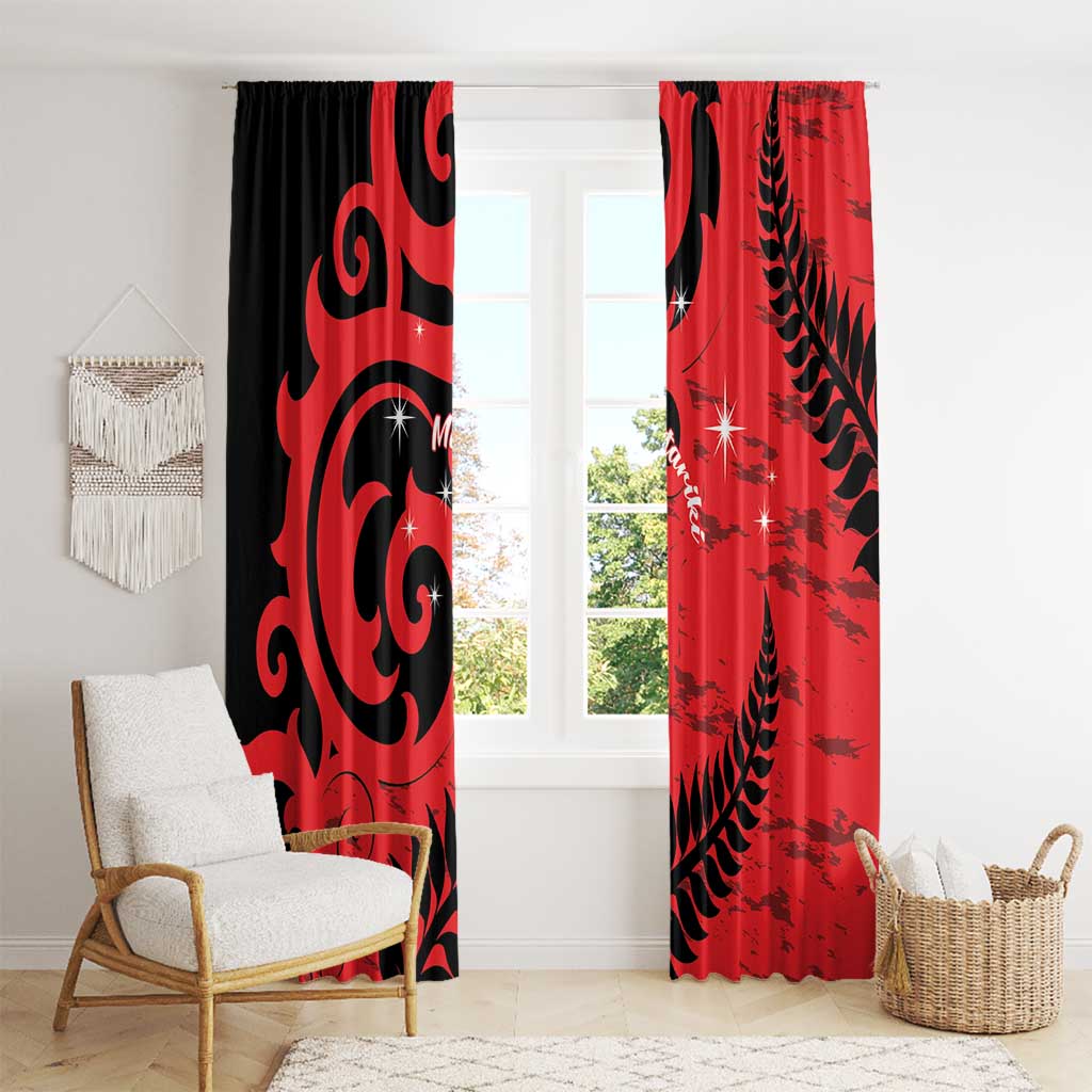 New Zealand Matariki Window Curtain Maori New Year Koru Pattern LT22 - Polynesian Pride