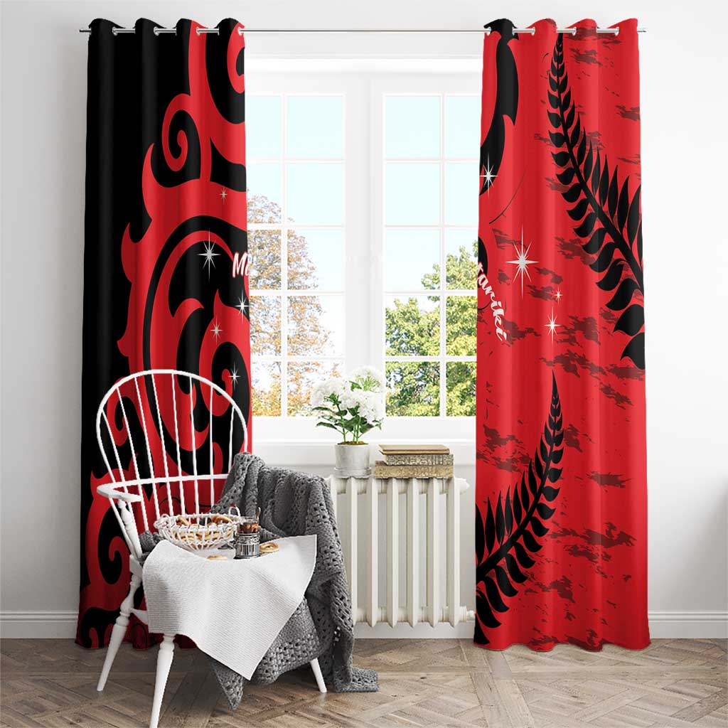 New Zealand Matariki Window Curtain Maori New Year Koru Pattern LT22 - Polynesian Pride