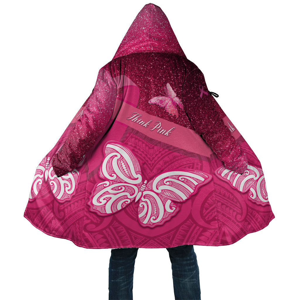 New Zealand Breast Cancer Awareness Cloak Pink Ribbon Butterfly Maori Pattern LT22 Unisex Pink - Polynesian Pride