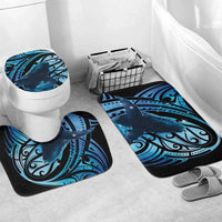 New Zealand Matariki Bathroom Set Maori Humpback Whale Galaxy LT22 Mat Set Only (3 pcs) One Size Blue - Polynesian Pride