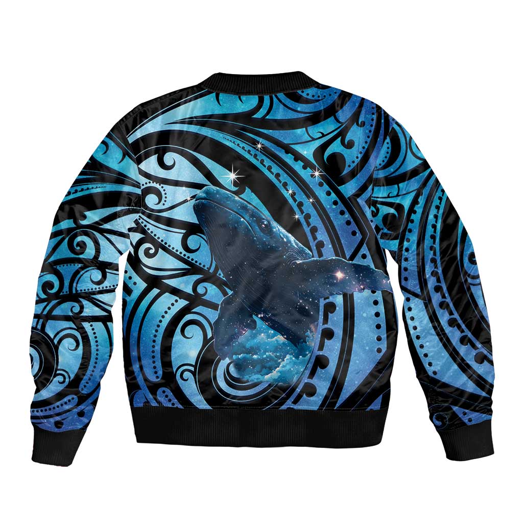 New Zealand Matariki Bomber Jacket Maori Humpback Whale Galaxy LT22 - Polynesian Pride