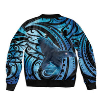 New Zealand Matariki Bomber Jacket Maori Humpback Whale Galaxy LT22 - Polynesian Pride