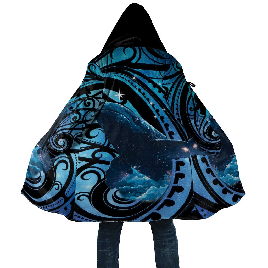 New Zealand Matariki Cloak Maori Humpback Whale Galaxy LT22 Unisex Blue - Polynesian Pride