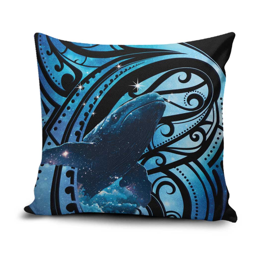 New Zealand Matariki Pillow Cover Maori Humpback Whale Galaxy LT22 Blue - Polynesian Pride
