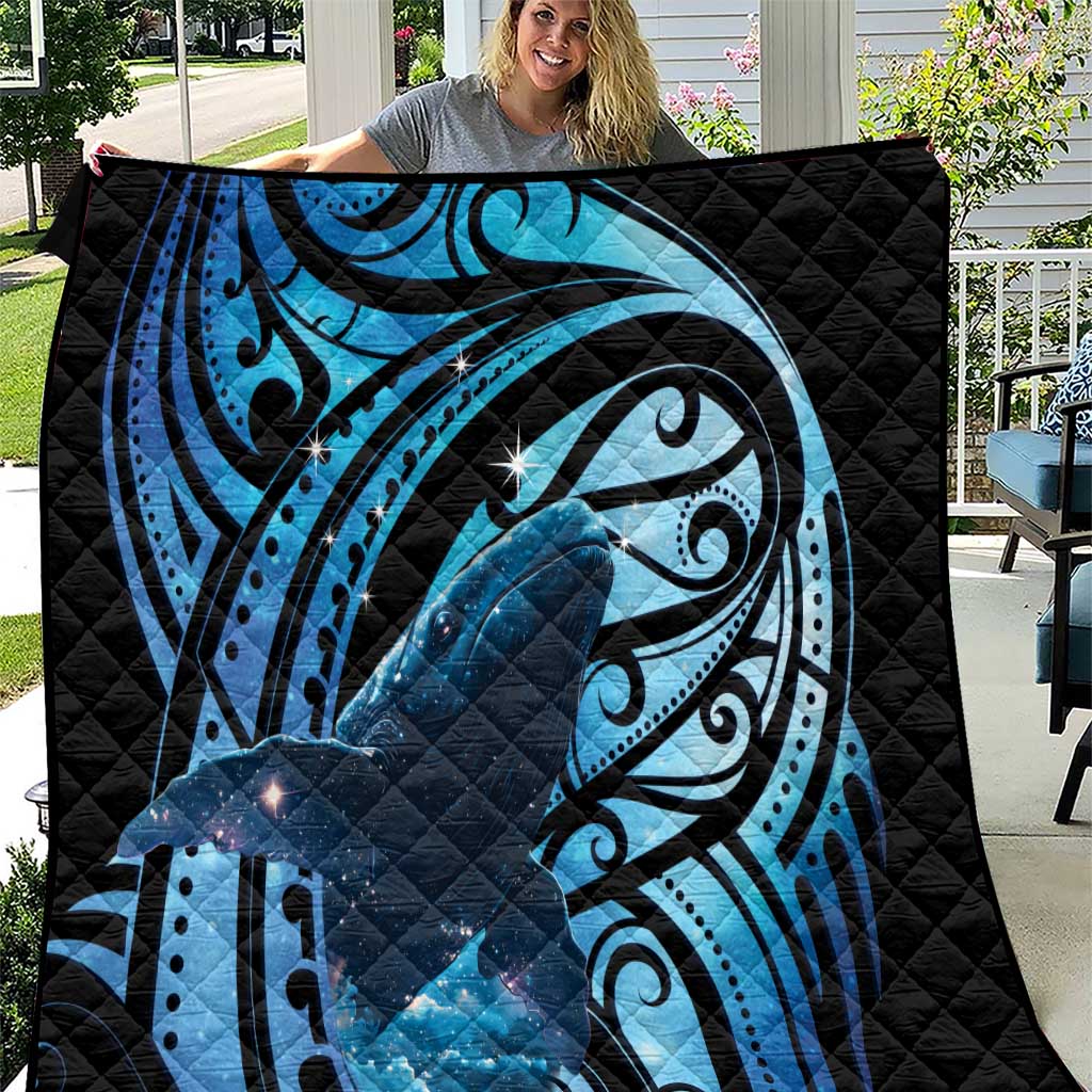 New Zealand Matariki Quilt Maori Humpback Whale Galaxy LT22 Blue - Polynesian Pride