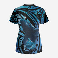 New Zealand Matariki Scrub Top Maori Humpback Whale Galaxy LT22 - Polynesian Pride