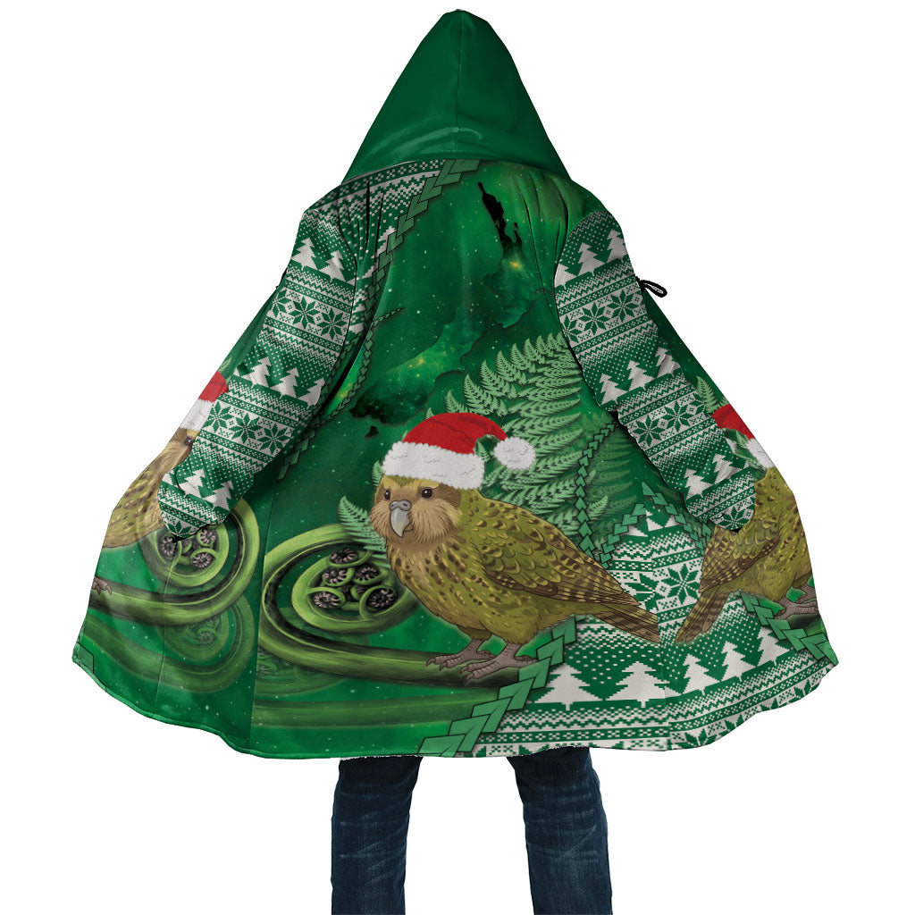 New Zealand Kakapo Christmas In July Cloak Silver Fern Santa Xmas Green Color LT22 Unisex Green - Polynesian Pride
