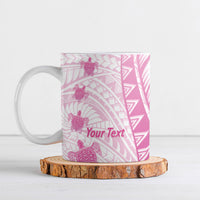 Breast Cancer Awareness Personalised Ceramic Mug Pink Ribbon Turtle Polynesian Pattern White LT22 Pink - Polynesian Pride