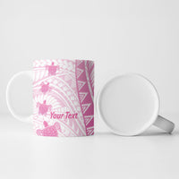 Breast Cancer Awareness Personalised Ceramic Mug Pink Ribbon Turtle Polynesian Pattern White LT22 - Polynesian Pride