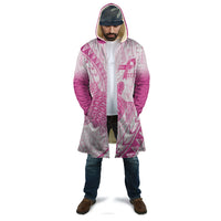 Breast Cancer Awareness Personalised Cloak Pink Ribbon Turtle Polynesian Pattern White LT22 - Polynesian Pride