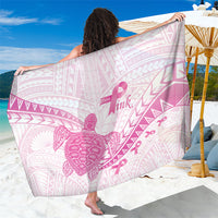 Breast Cancer Awareness Sarong Pink Ribbon Turtle Polynesian Pattern White LT22 One Size 44 x 66 inches Pink - Polynesian Pride