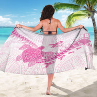 Breast Cancer Awareness Sarong Pink Ribbon Turtle Polynesian Pattern White LT22 - Polynesian Pride