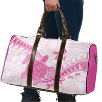 Breast Cancer Awareness Travel Bag Pink Ribbon Turtle Polynesian Pattern White LT22 - Polynesian Pride