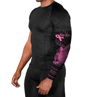 Breast Cancer Awareness Personalised Arm Sleeves Pink Ribbon Turtle Polynesian Pattern Black LT22 - Polynesian Pride