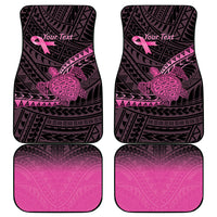 Breast Cancer Awareness Personalised Car Mats Pink Ribbon Turtle Polynesian Pattern Black LT22 - Polynesian Pride